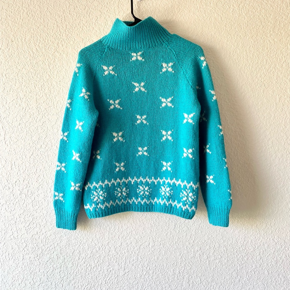 Vintage Wool Fair Isle Turtleneck Sweater